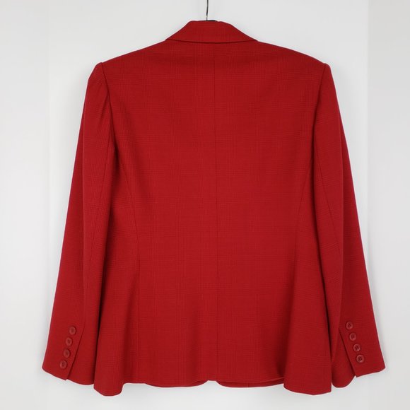 Classic 2-Button Red Lined Blazer Like New 4 Petite - Picture 6 of 11